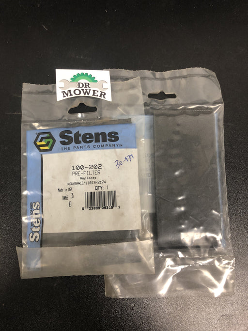 100-202 Stens Foam Pre-Filter Replaces Kawasaki 11013-2119- LIMITED AVAILABILITY