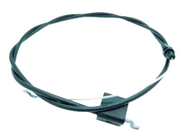Black Toro lawnmower cable on white background