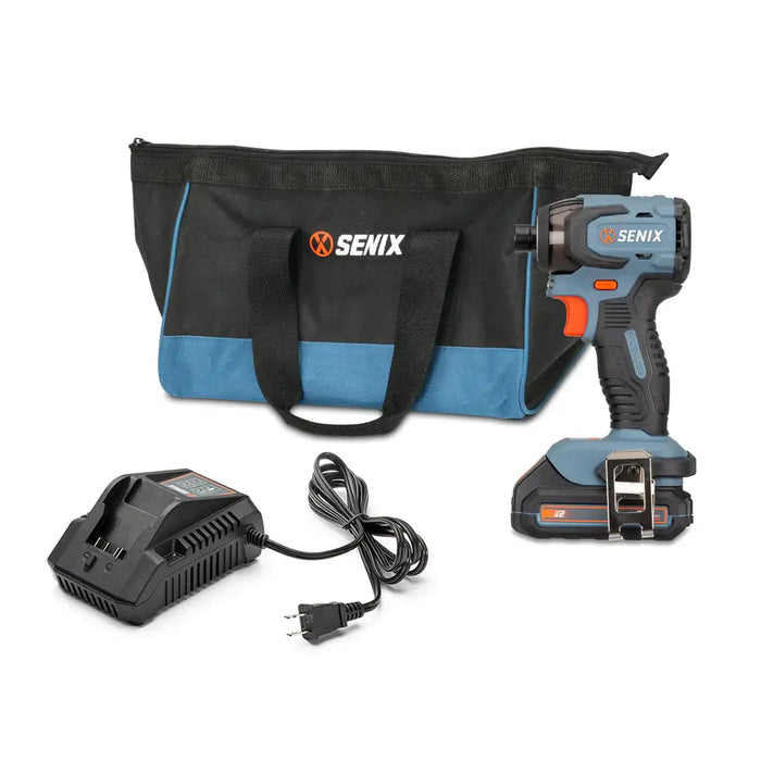 PDIX2-M2 Senix 20 Volt Max 1/4-Inch Brushless Impact Driver Kit