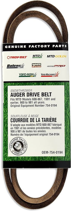 OEM-754-0194 MTD Auger Drive Belt - drmower.ca