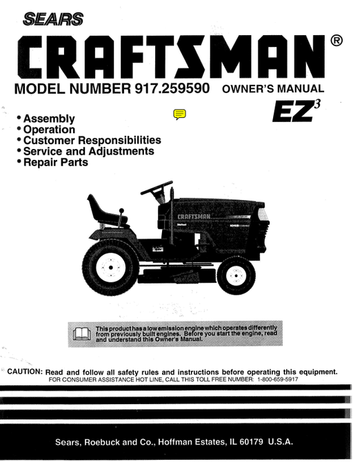 944.608991 Manual for Craftsman Lawn Tractor  | DRMower.ca