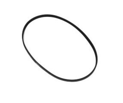 Black rubber belt on a white background