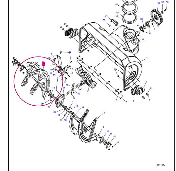 A0000880207 Generac Left Auger - Currently on Backorder