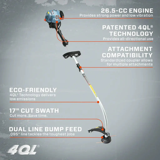 GTC4QL-L 4QL® 26.5 cc 4-Cycle Gas Powered String Trimmer | DRMower.ca