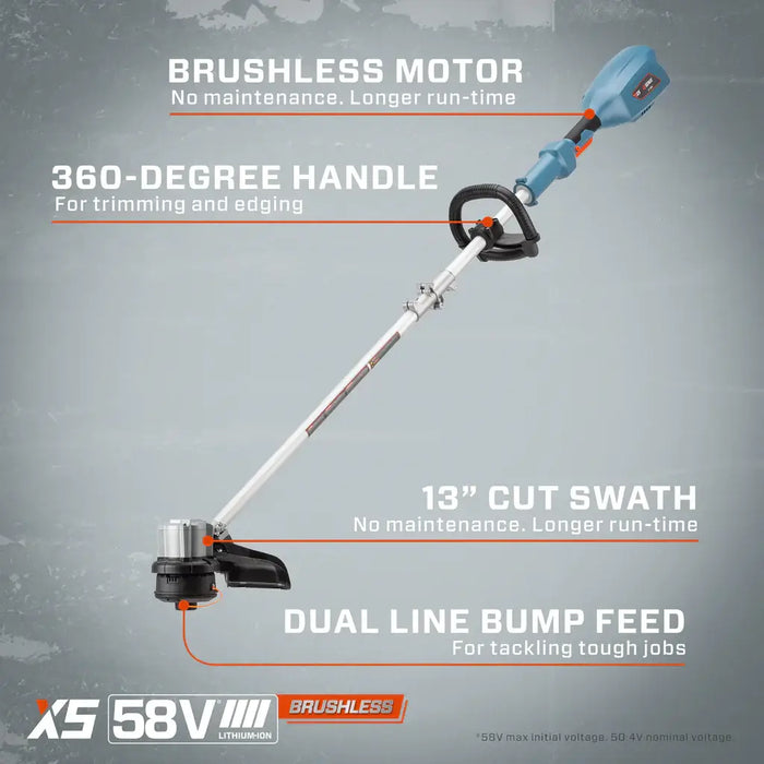 GTSX5-M-0 58 Volt Max Cordless Brushless String Trimmer - Tool Only | DRMower.ca