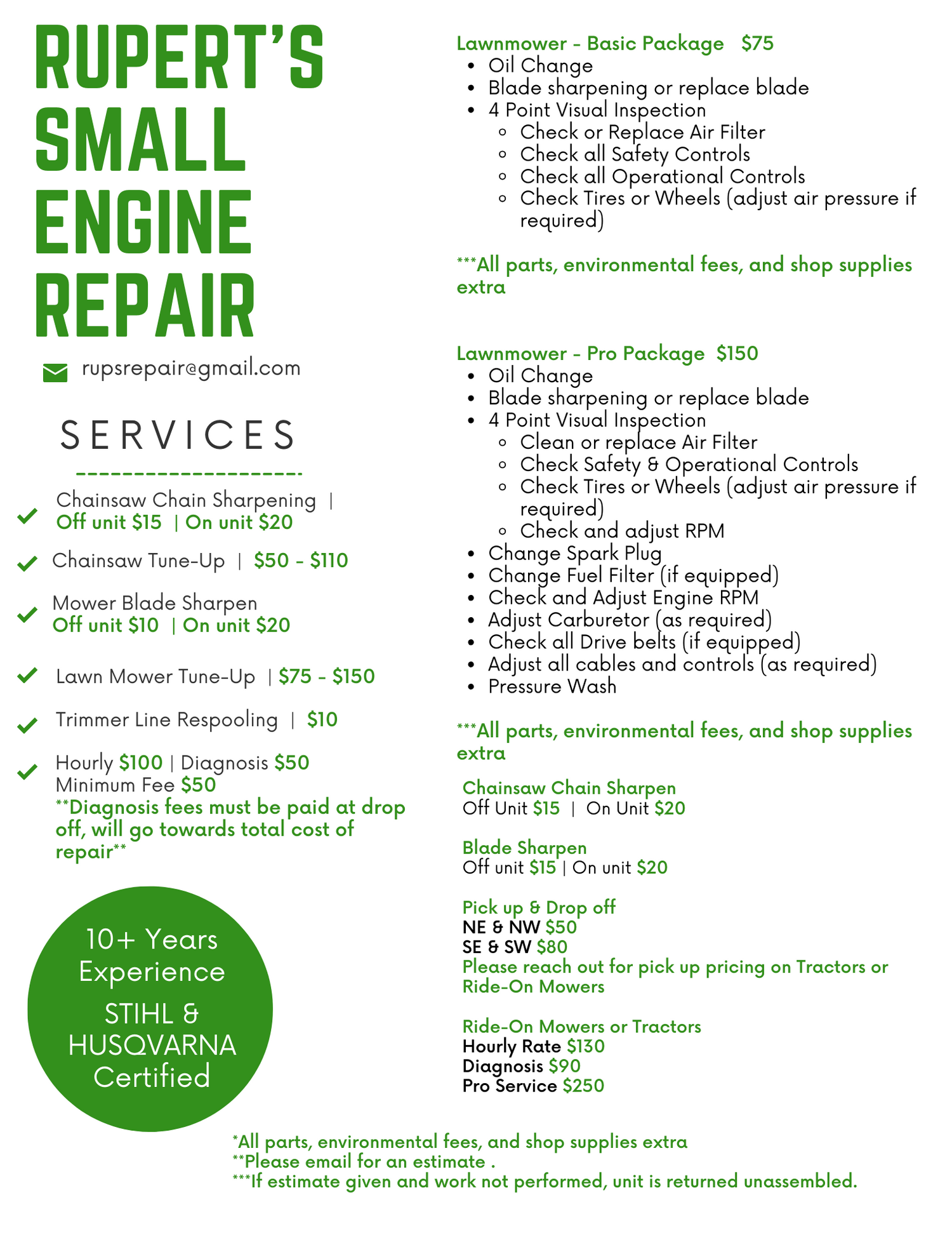 Repair and Maintain your Equipment