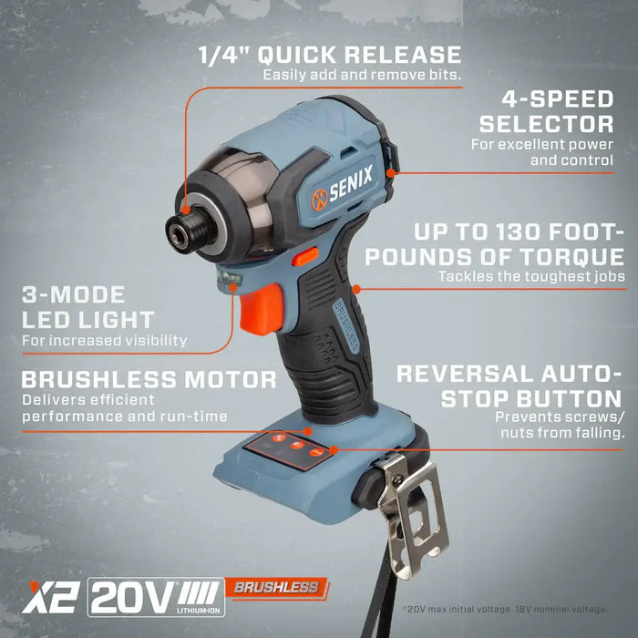 PDIX2-M2 20 Volt Max 1/4-Inch Brushless Impact Driver Kit | DRMower.ca