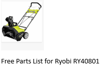 RY40801 Ryobi Snowblower Parts List