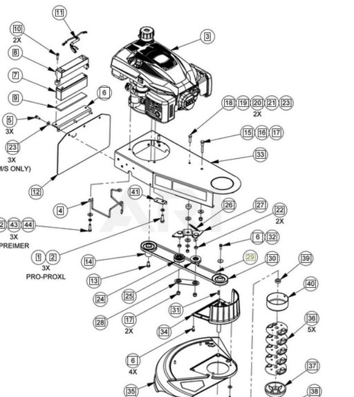 DR Power trimmer diagram with TR-450 Belt