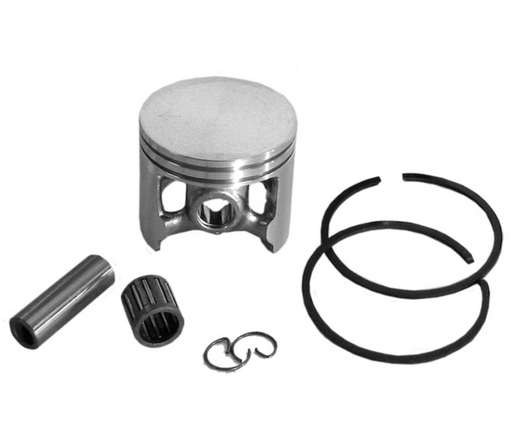 Piston and rings set on a white background