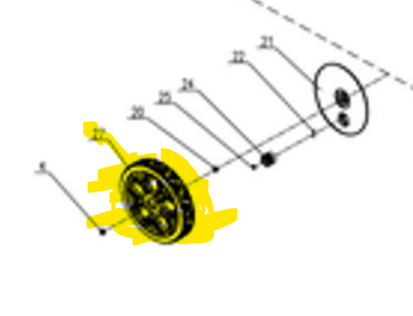 199088000153 Senix Craftsman Right Rear Wheel