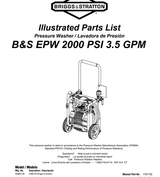 020667-00 Briggs & Stratton Pressure Washer