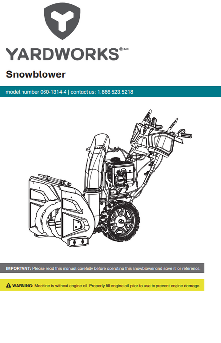 060-1314-4 Yardworks Snow Blower