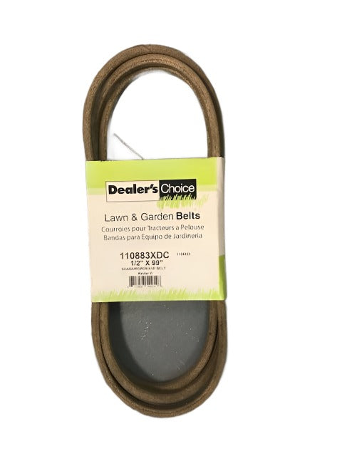 DEALERS CHOICE 110883XDC BELT 1/2" X 99" REPLACES AYP 110883 FITS SEARS, CRAFTSMAN, HUSQVARNA DECKS