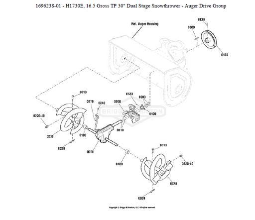 1696238-01 Parts List for Simplicity H1730E Snow Blower