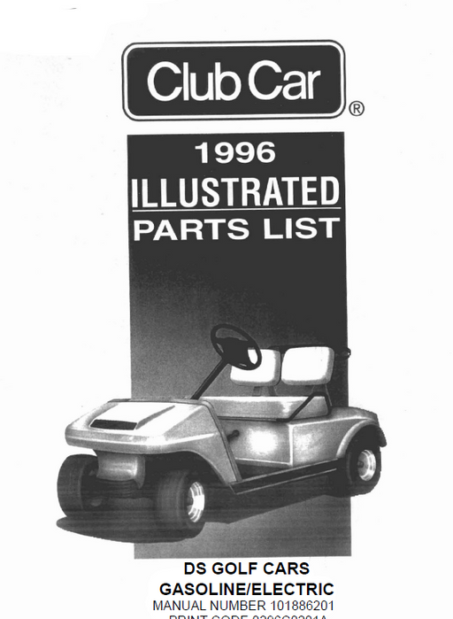 Parts Manual for Club Car DS Golf Cart 1996