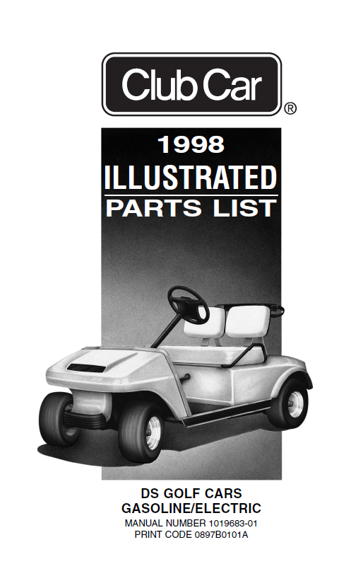 Parts Manual for Club Car DS Golf Cart 1998