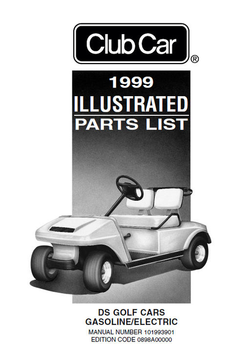 Parts Manual for Club Car DS Golf Cart 1999
