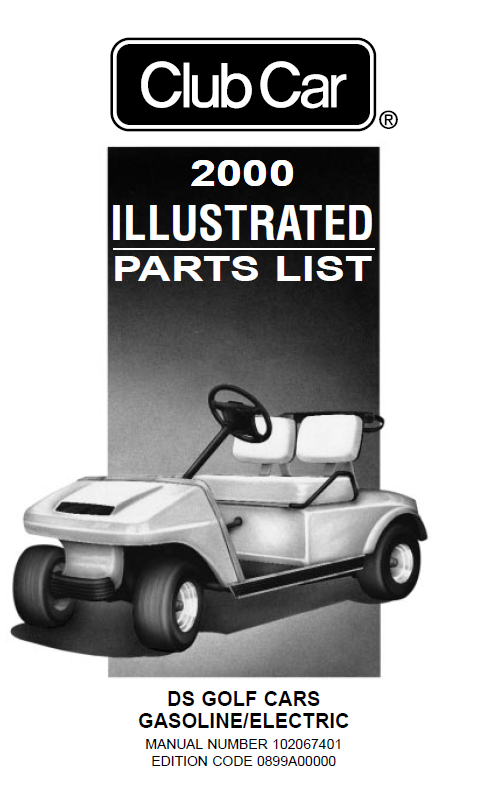 Parts Manual for Club Car DS Golf Cart 2000