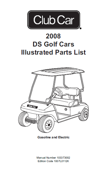 Parts Manual for Club Car DS Golf Cart 2008