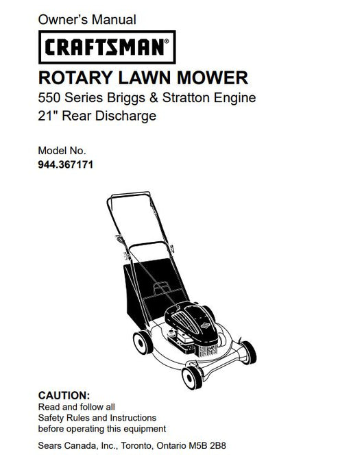 944.367171 Manual for Craftsman 21" Lawn Mower