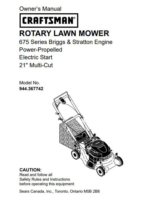 944.367742 Manual for Craftsman 21" Lawn Mower