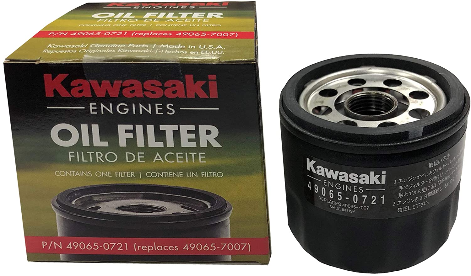 49065-0721 Kawasaki OEM Oil Filter Genuine Part 49065-7007 — DR
