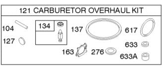 498260 Kit de révision du carburateur Briggs et Stratton