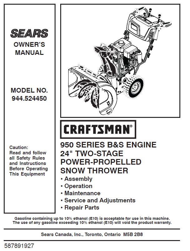 944.524450 Manual for Craftsman 24