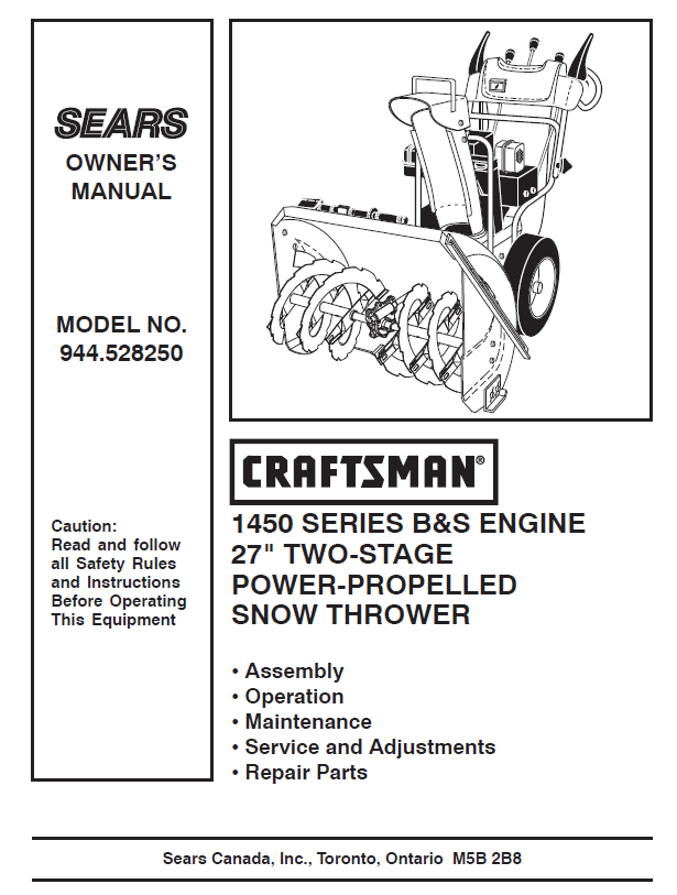 944.528250 Manual for Craftsman 24
