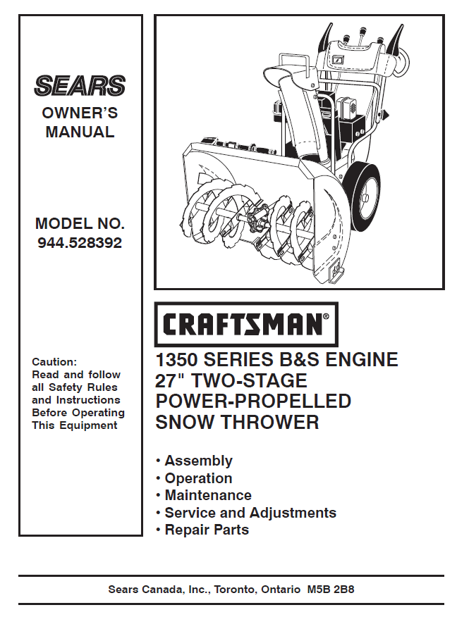 Craftsman snow best sale blower maintenance