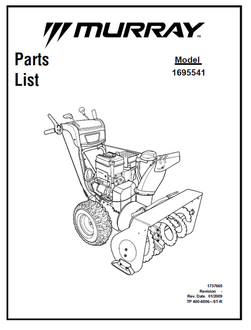 C950-52896-0 Manual for Murray Craftsman Snowblower 1695541