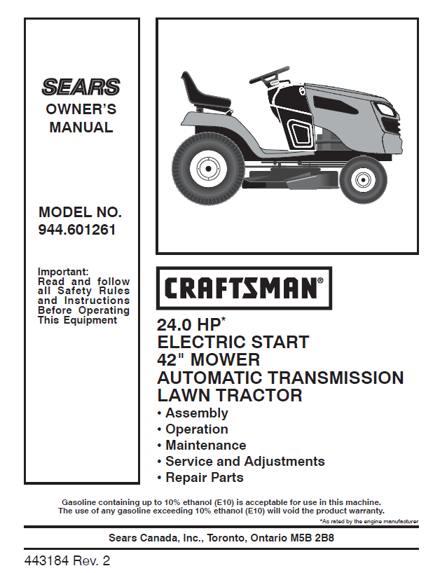 Craftsman lawn tractor parts store deals