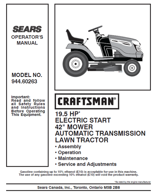 Craftsman 19.5 hp 42 lawn tractor online