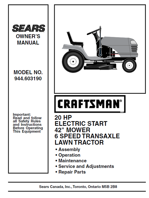 Craftsman lt1000 model number sale