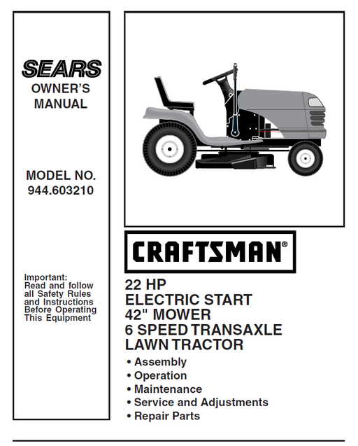 Craftsman 22 hp lawn tractor sale