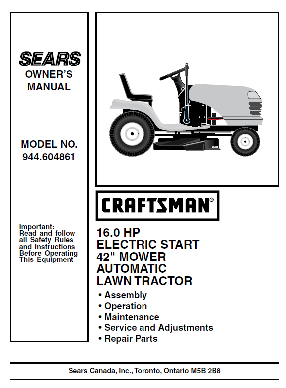 Craftsman lawn online mower repair parts
