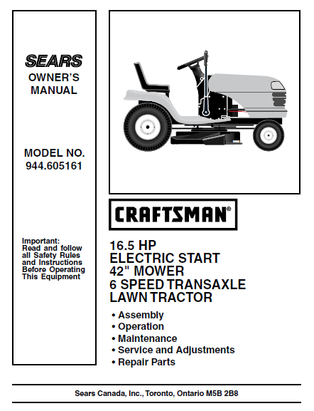 Craftsman 944 mower parts online