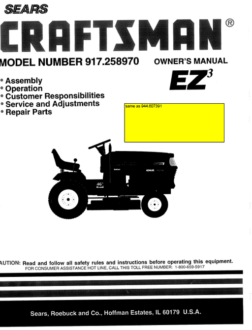 Craftsman 18.5 hp riding mower discount