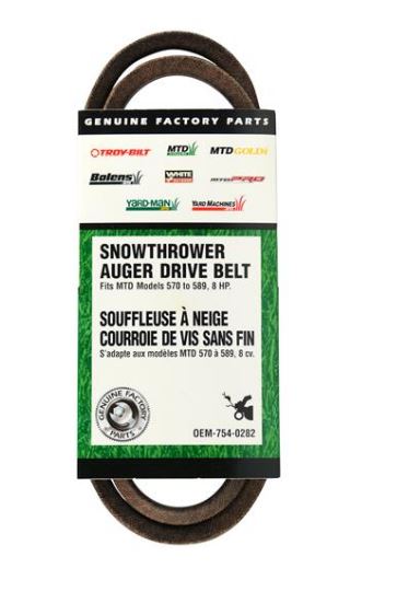 754-0282 Courroie d'entraînement de tarière pour souffleuse à neige MTD 954-0282 OEM-754-0282 07200514