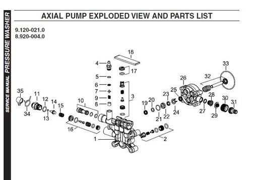 9.120-021.0 Parts List for Karcher Pump