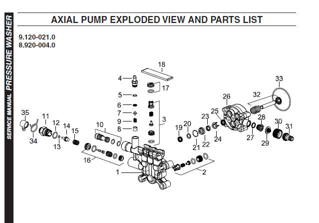 9.120-021.0 Parts List for Karcher Pump — DR Mower Parts