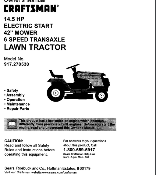 917.270530 Craftsman Lawn Tractor