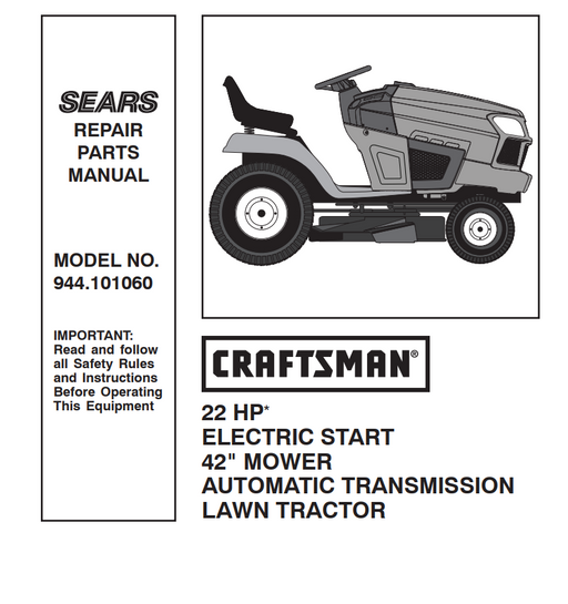 944.101060 Crasftman Lawn Tractor
