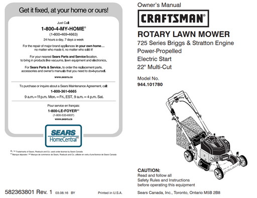 944.101780 Manual Rotary Lawn Mower