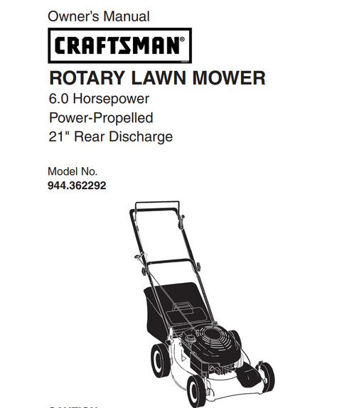 944.362292 Craftsman Rotary Lawn Mower
