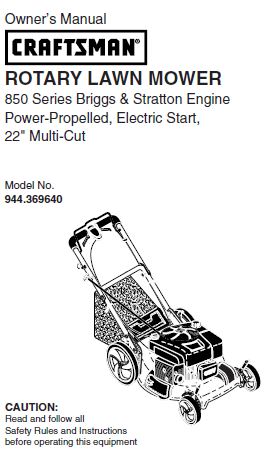 944.369640 Manual for Craftsman 22