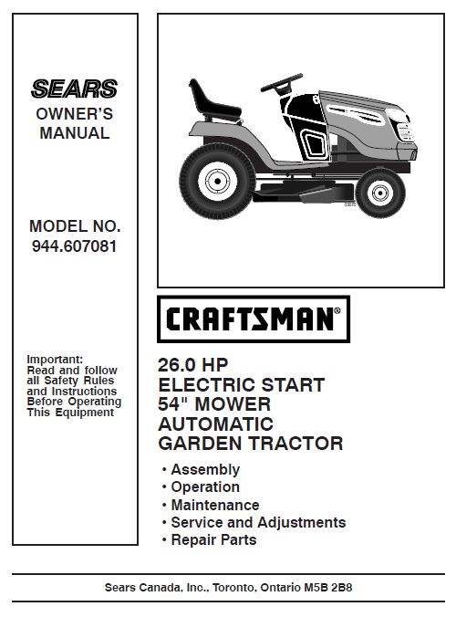 Craftsman zero turn mower manual sale