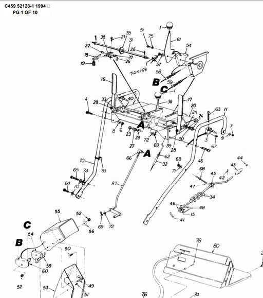 C459-52128-1 Parts List for Craftsman Track Snowblower 1994