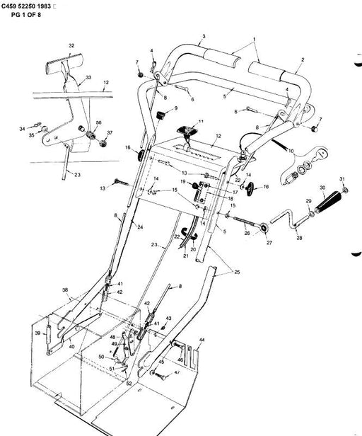 C459-52254 Parts List for 1983 Sears Craftsman Snowblower